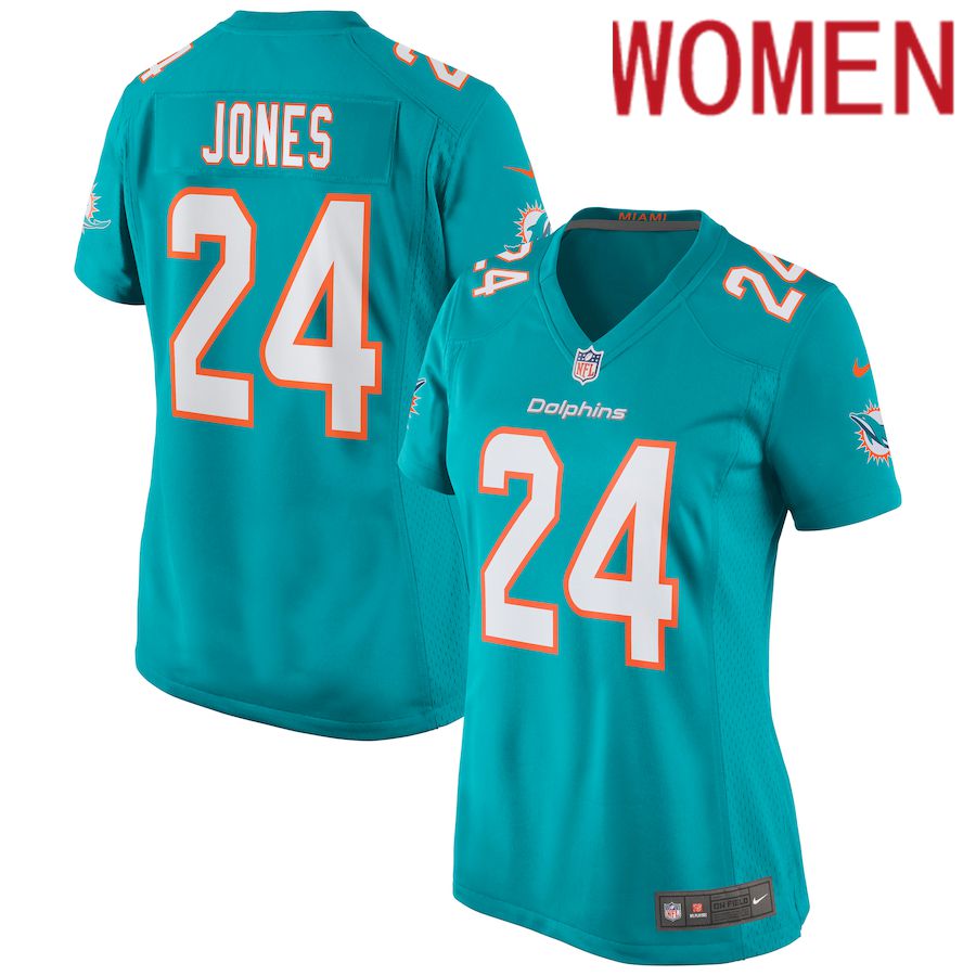 Women Miami Dolphins 24 Byron Jones Nike Green Game NFL Jersey